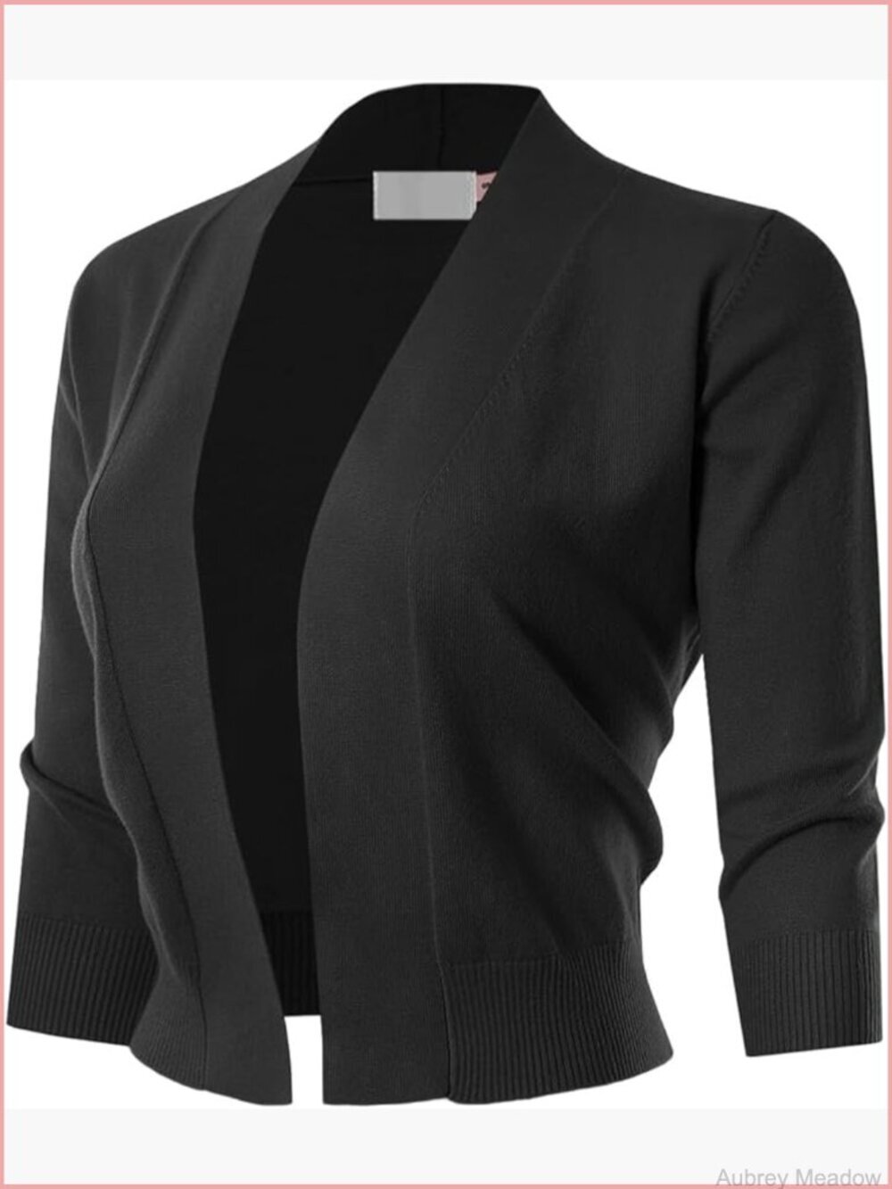3/4 Sleeve Open Front Cropped Bolero Cardigan Soft Viscose Blend